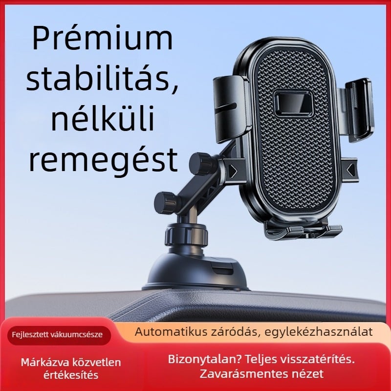 Autótelefon-tartó vákuumos rögzítéssel, univerzális, minimalist stílus, testreszabható, Kaffeb