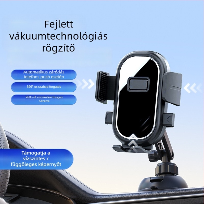 Autótelefon-tartó vákuumos rögzítéssel, univerzális, minimalist stílus, testreszabható, Kaffeb