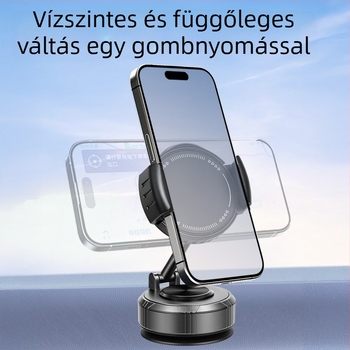 Univerzális mágneses autós telefontartó 15W vezeték nélküli töltéssel, Snap-On szerelés, légcsatornára szerelhető