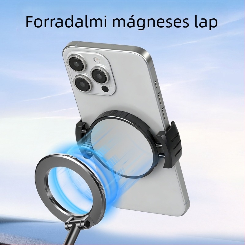 Univerzális mágneses autós telefontartó 15W vezeték nélküli töltéssel, Snap-On szerelés, légcsatornára szerelhető