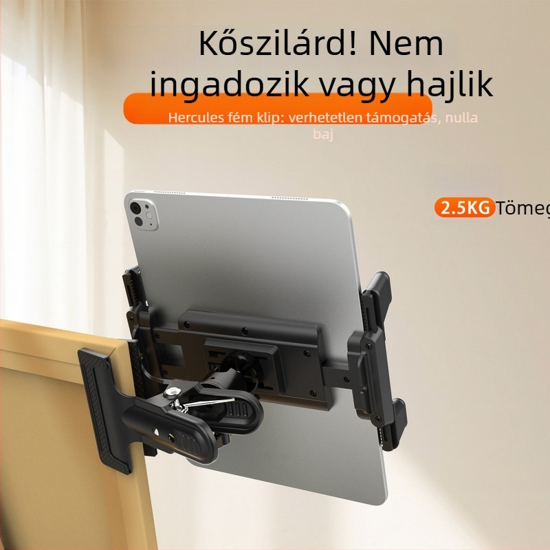 Fémes univerzális autótelefon-tartó állvány, klipszes, Modell D001, kompatibil Apple, Huawei és Xiaomi