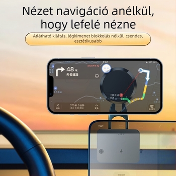 Mágneses autós telefon-tartó, univerzális a műszerfalhoz illeszkedő, 7,5W teljesítmény, testreszabható