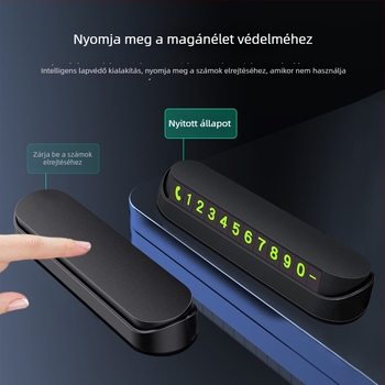 Világító autó ideiglenes parkolási tábla, csúszásmentes, elrejtett manőverezéshez, belső dekoráció telefonszámmal — Modell: 4941; Anyag: Egyéb; Logó nyomtatás: Elérhető