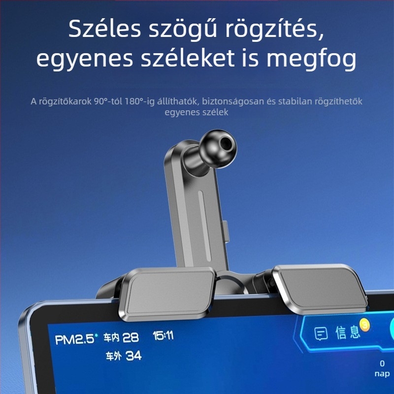 DP02 Új modell 2025: Autós telefon-tartó nagyképernyővel és műszerfalra rögzíthető csipesz