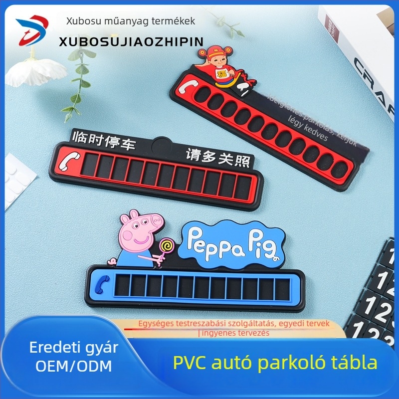 Xubo 3D világító parkolási szám tábla szilikonból, modell 0007, logó nyomtatás elérhető, testreszabható