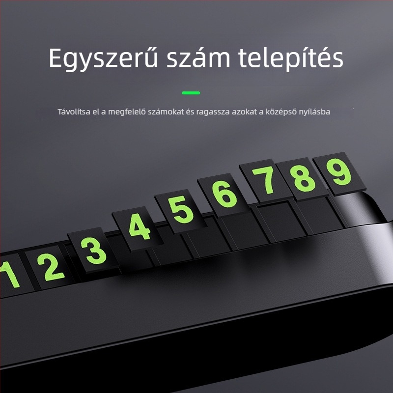 Világító nyomógombos ideiglenes parkolási tábla telefonszám-tartóval, műanyag, testreszabás elérhető, magánmárkák támogatottak