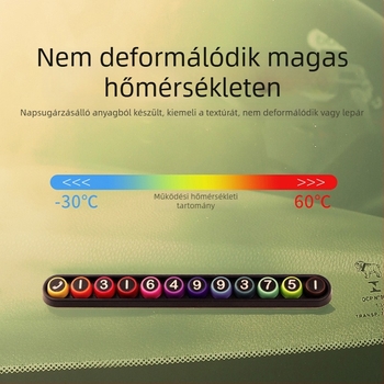 BBDD Pin doudou Max – műanyag rejtett típusú ideiglenes parkolási szám tábla, modell Pin doudou Max verzió, logóval