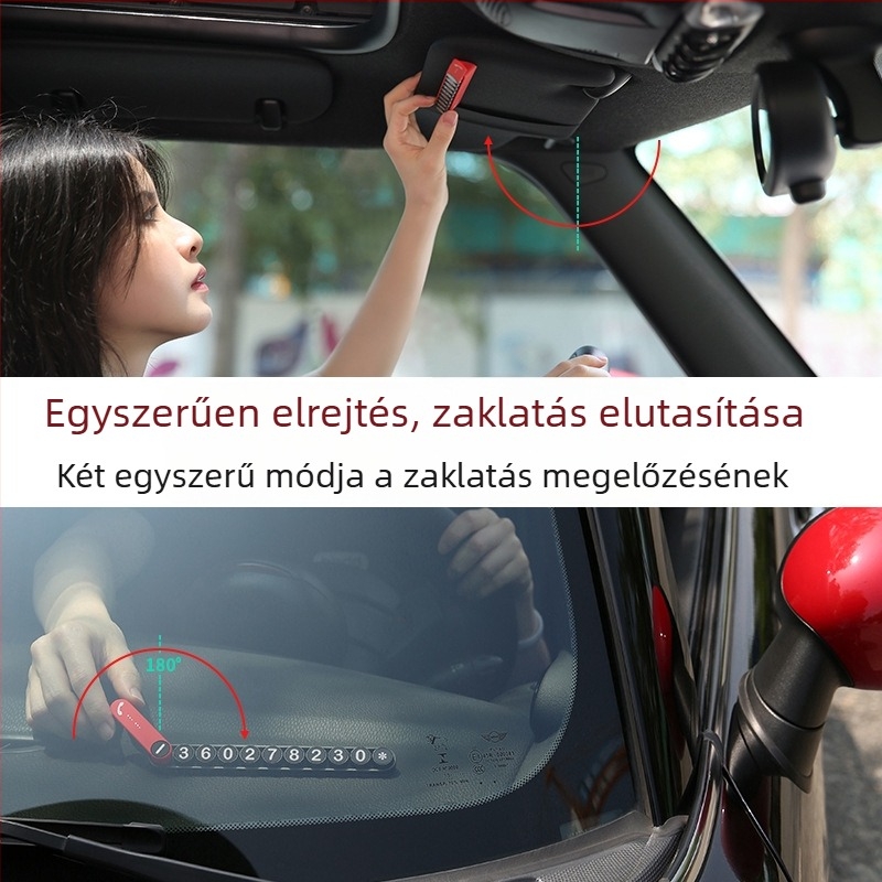 BBDD Pin doudou Max – műanyag rejtett típusú ideiglenes parkolási szám tábla, modell Pin doudou Max verzió, logóval