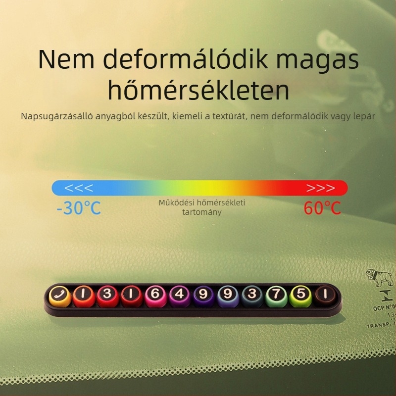 BBDD Pin doudou Max – műanyag rejtett típusú ideiglenes parkolási szám tábla, modell Pin doudou Max verzió, logóval