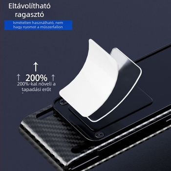 Rejtett rendszám szénszálas mintával, fémből készült, nyomtatott logóval testreszabható