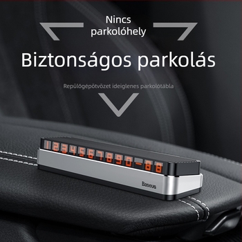 Baseus ideiglenes parkolási számlemez LED világítással, fém test, modell Moonlight Treasure Box, logóval testreszabható