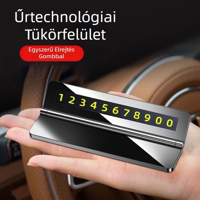 Rejtett típusú autóparkoló tábla középkonzolhoz, modell T1, anyag Egyéb, logónyomtatás OK, ideális üzleti ajándék