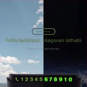 Rejtett autótelefon-szám tábla, 7 az 1-ben parkolókártya, anyag: műanyag, modell: STOP jel, logónyomtatás elérhető