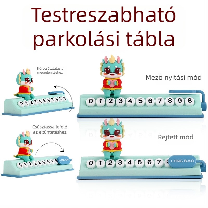 Ideiglenes parkolási jel - Rejtett típusú mágneses rendszám, karikatúra motívummal, PVC puha ragasztó, modell YF20241106, márka Silver Maple, logónyomtatás elérhető, testreszabás rendelésre