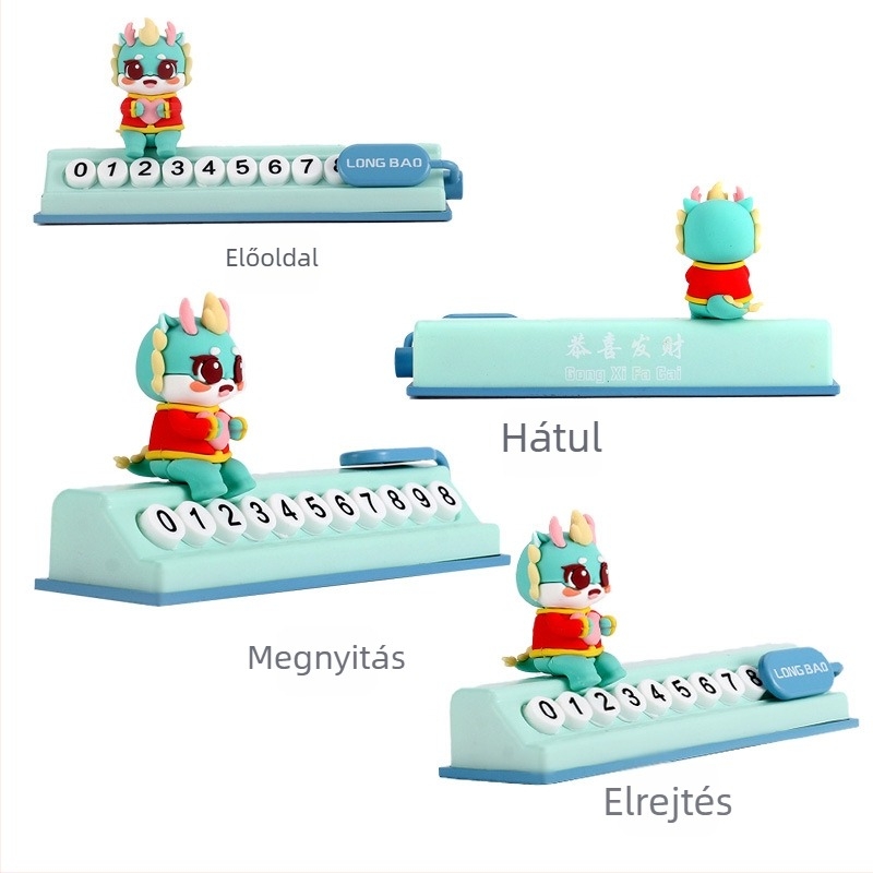 Ideiglenes parkolási jel - Rejtett típusú mágneses rendszám, karikatúra motívummal, PVC puha ragasztó, modell YF20241106, márka Silver Maple, logónyomtatás elérhető, testreszabás rendelésre