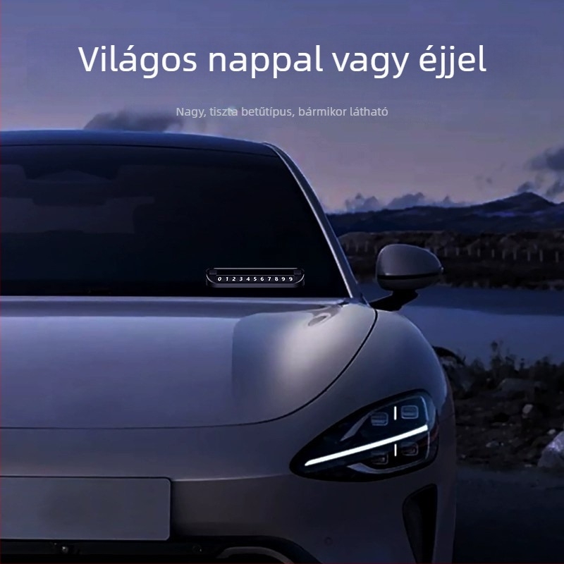 Xiaomi SU7 parkolási szám tábla – fém, Su7 modell, ideiglenes parkolási tábla, rejtett kiegészítő