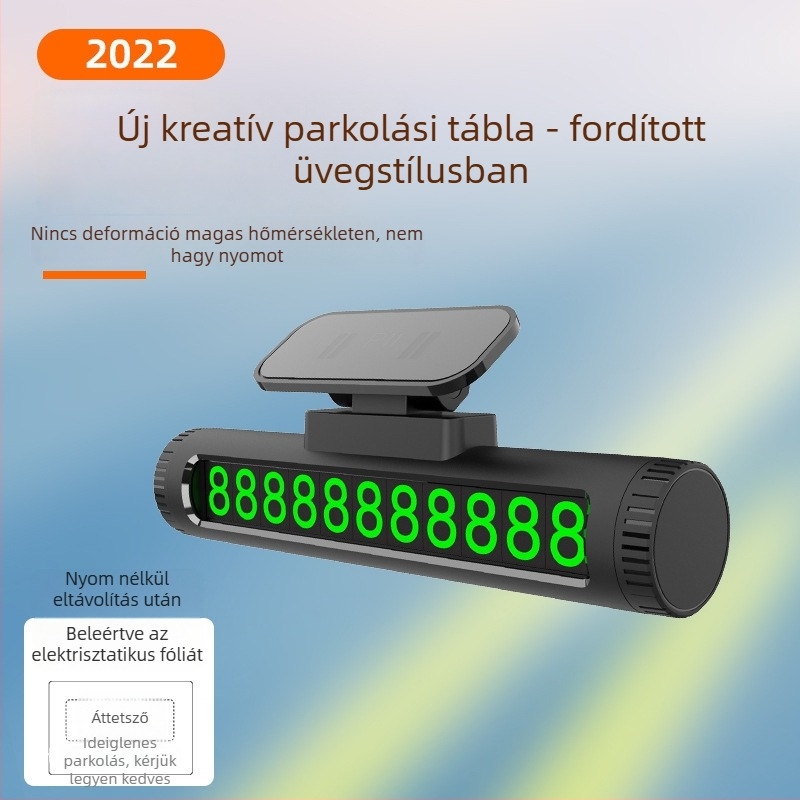 Autó belső dekoráció – ideiglenes parkolási jel telefonszámmal, modell YT-P11, műanyag, OK logó, EITAI márka