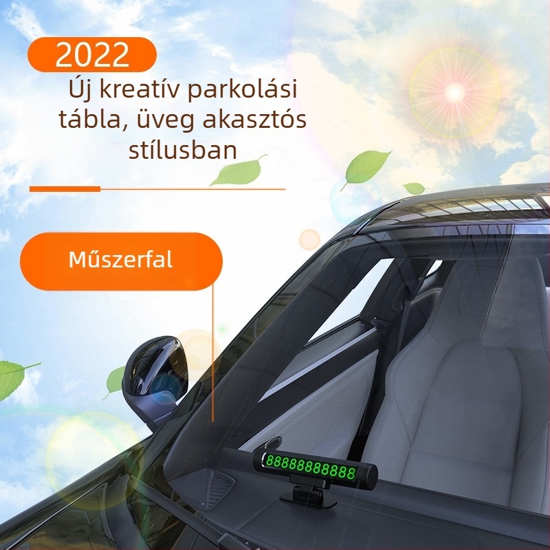 Autó belső dekoráció – ideiglenes parkolási jel telefonszámmal, modell YT-P11, műanyag, OK logó, EITAI márka