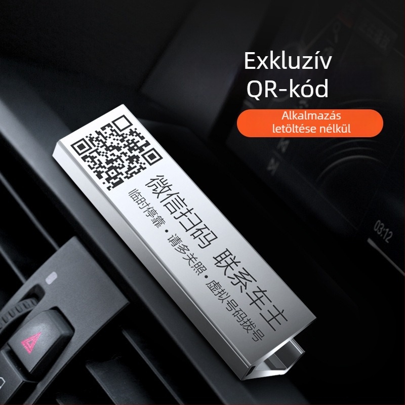 QR-kódos parkolótábla (modell QR-3; fém; márka Neutral; logónyomtatás elérhető)