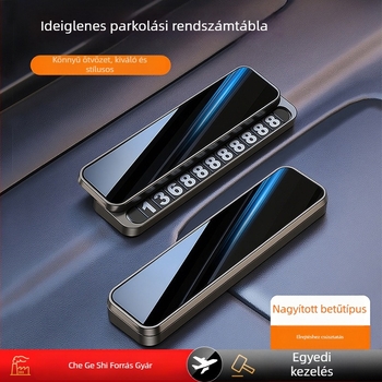 Fém ideiglenes parkoló számtábla, Tcp-c02 modell, testreszabható logó, logónyomtatás elérhető