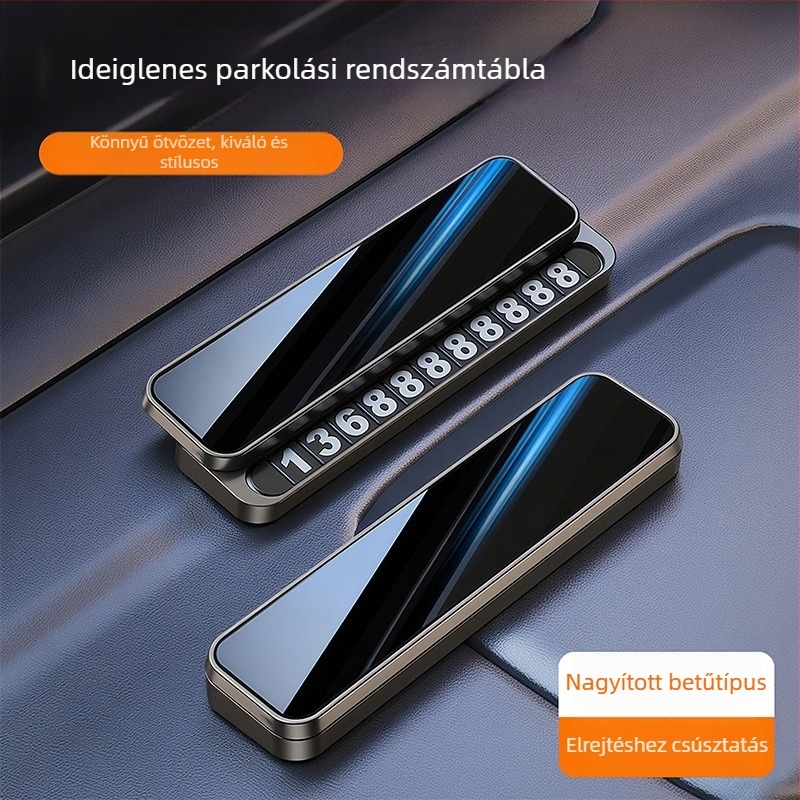 Fém ideiglenes parkoló számtábla, Tcp-c02 modell, testreszabható logó, logónyomtatás elérhető
