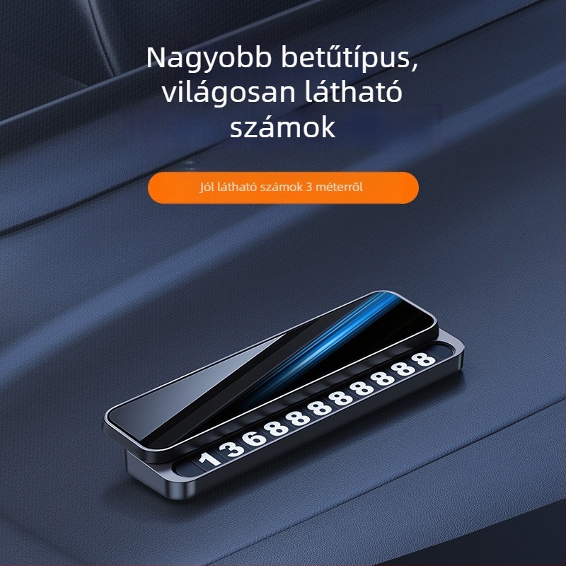 Fém ideiglenes parkoló számtábla, Tcp-c02 modell, testreszabható logó, logónyomtatás elérhető