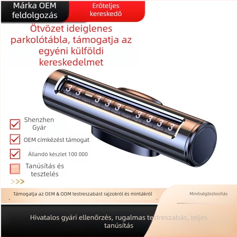 Rejtett fém rendszám autókhoz logónyomtatással, hőálló, modell T16