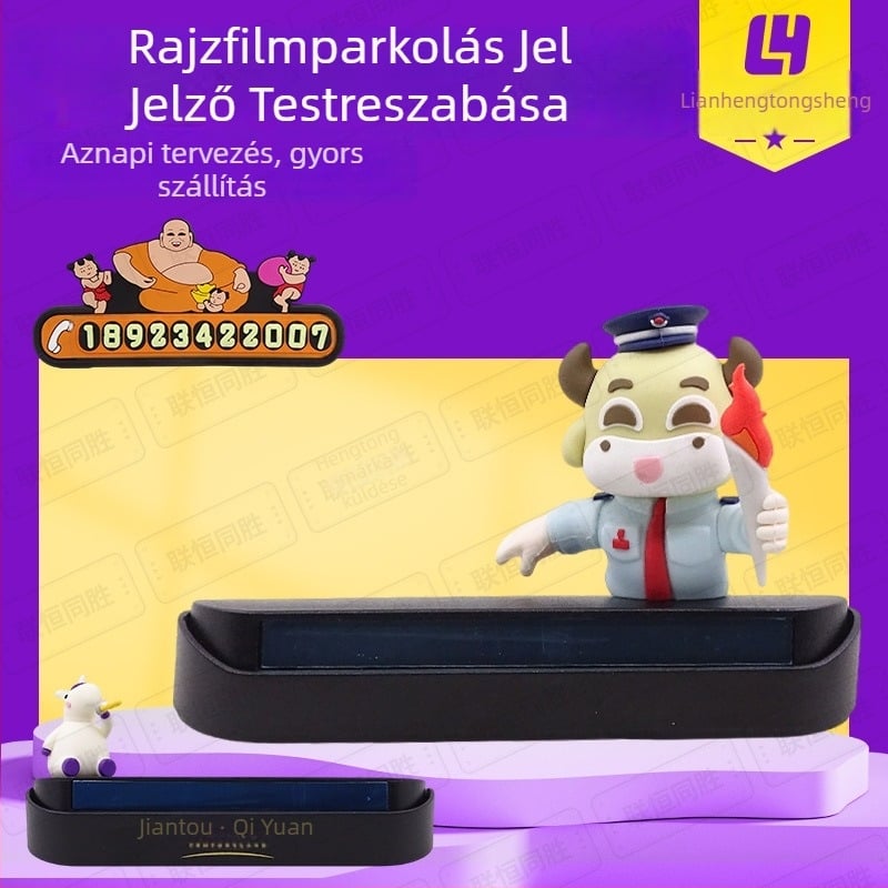 PVC autóparkoló jelölő dekoráció – 3D karikatúra világító DIY, testreszabható forma/logó, modell 202410171522