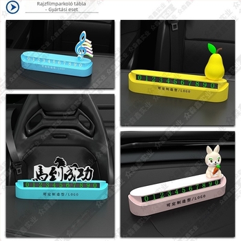 Autódekoráció - 3D PVC karikatúra parkolótábla testreszabható logóval és telefonszám-táblával (Modell Zsx-tcp-2024060610)
