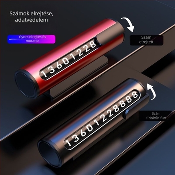 Rejtett jármű rendszám dísze – Modell 001, fém, görgős tárcsázóval és telefonszámmal