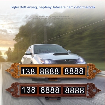 Belső autó ideiglenes parkolótábla BY-544, foszforeszkáló, műanyag, testreszabható, eredet Zhejiang
