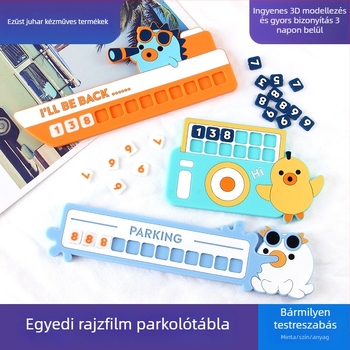 Lapos parkolási tábla, rajzfilm STOP jel, PVC puha ragasztó anyag, modell YF0822, logónyomtatás elérhető
