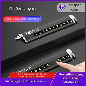 Alumíniumötvözetből készült parkolótábla ideiglenes autóáthelyezéshez telefonszámmal, fém parkolótábla, Márka Weys, Modell P3, Logó nyomtatás lehetséges