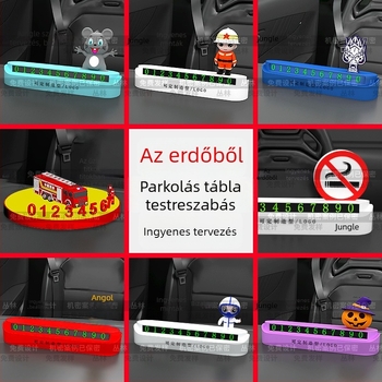 PVC 3D Cartoon Parkoló jel autó dísz – Személyre szabható autó dísztárgy mozgó rendszámtábla és DIY telefonszám, modell CL-20250522003, anyag PVC puha ragasztó, logónyomtatás elérhető