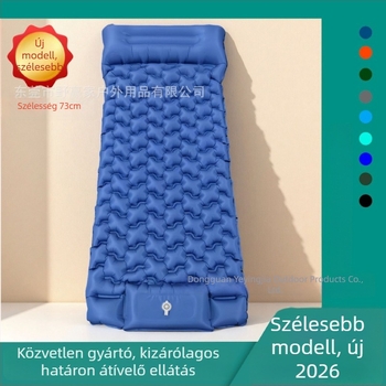 Felfújható kemping matrac beépített pumpával, nedvességálló felülettel, kétszintes kialakítás, kézi felfújás, maximális teher 200 kg, súly 960 g