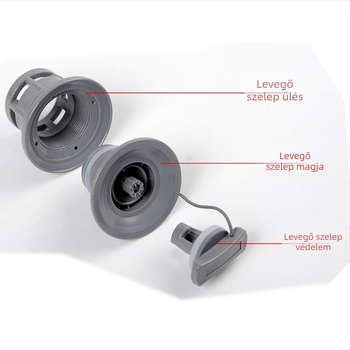 Magasnyomású levegő szelep, univerzális nyolcfogú kivitelben, SUP-hoz, szörfdeszkához, kajakhoz és csónakhoz (műanyag, LCO-SPORT)