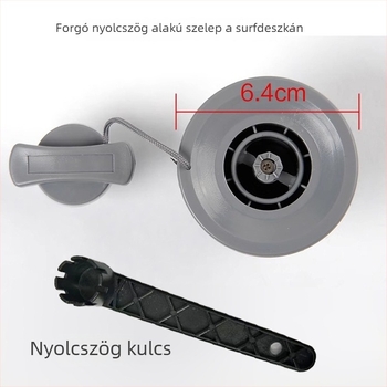 Magasnyomású levegő szelep, univerzális nyolcfogú kivitelben, SUP-hoz, szörfdeszkához, kajakhoz és csónakhoz (műanyag, LCO-SPORT)