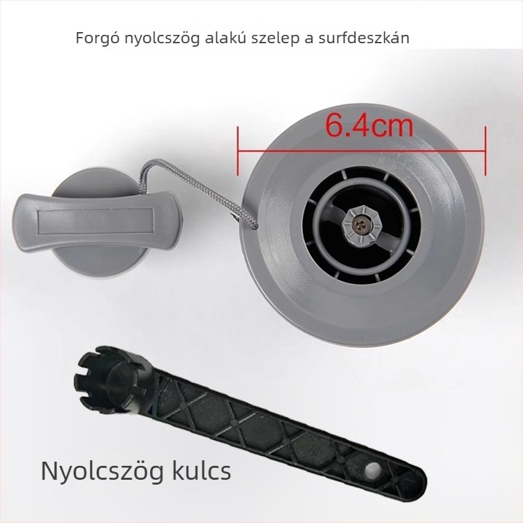 Magasnyomású levegő szelep, univerzális nyolcfogú kivitelben, SUP-hoz, szörfdeszkához, kajakhoz és csónakhoz (műanyag, LCO-SPORT)