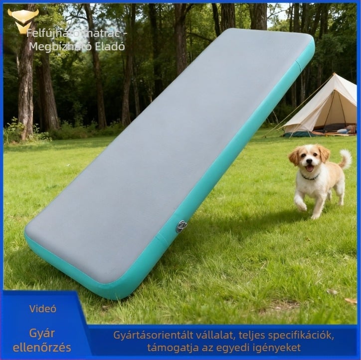 Felfújható jóga matrac – PVC, 1 személy, 7 kg, kézi pumpával felfújható, tartozékok: lábpumpa és javító készlet