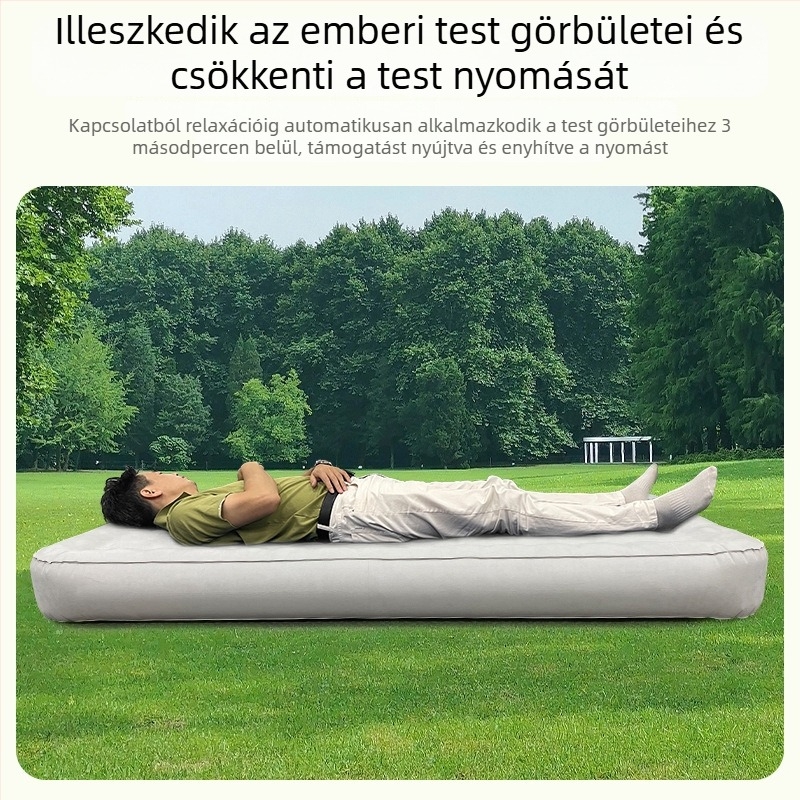Kempingező felfújható ágy — Hongze márka, felület poliészter pongee TPU-val, tömeg 2000 g, max terhelhetőség 400 kg