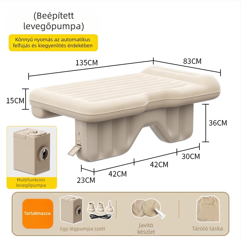 Autó hátsó ülései alvómatrac – elektromos pumpával felfújható, összecsukható matrac, SUV-kompatibilis, kopásálló, elegáns stílus