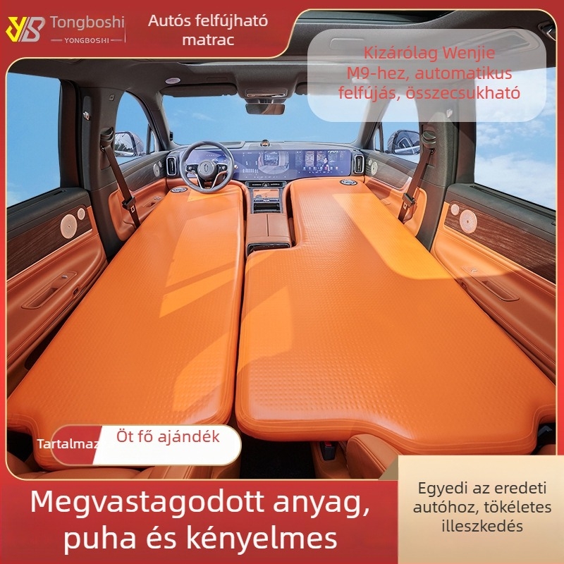 Felfújható SUV hátsó ülése matrac kempingezéshez — PVC anyag; vízálló és kopásálló; automatikus felfúvás külső pumpával; univerzális illeszkedés; maximális teher 500 kg