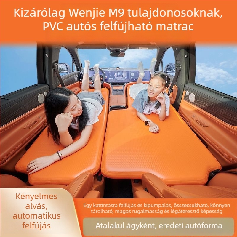 Felfújható SUV hátsó ülése matrac kempingezéshez — PVC anyag; vízálló és kopásálló; automatikus felfúvás külső pumpával; univerzális illeszkedés; maximális teher 500 kg