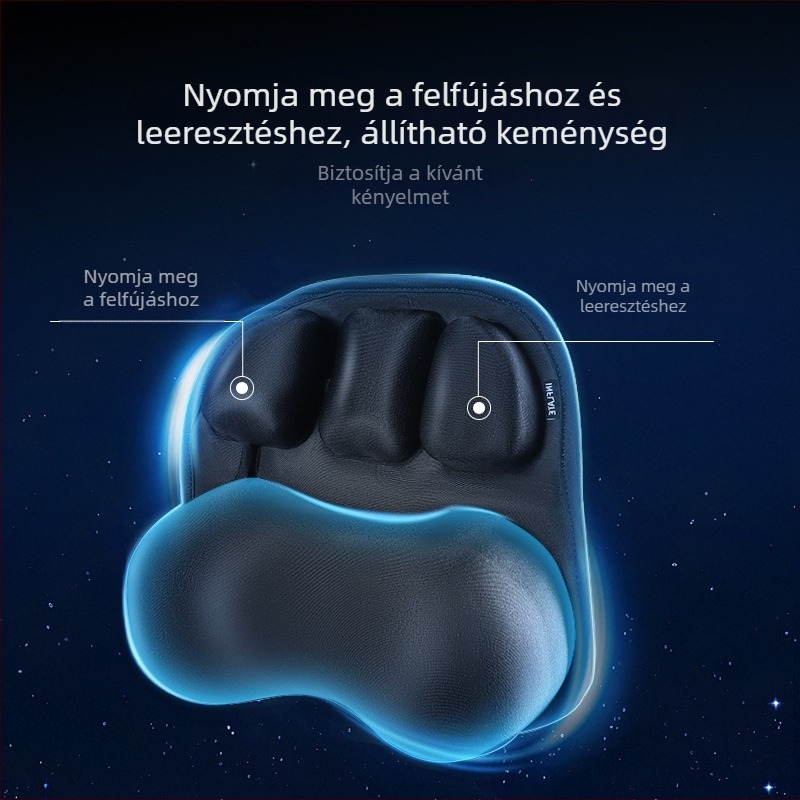 JFT Szabadalmaztatott felfújható autófej- és nyakpárna – állítható levegő párna, négy évszakos univerzális ülőpárna