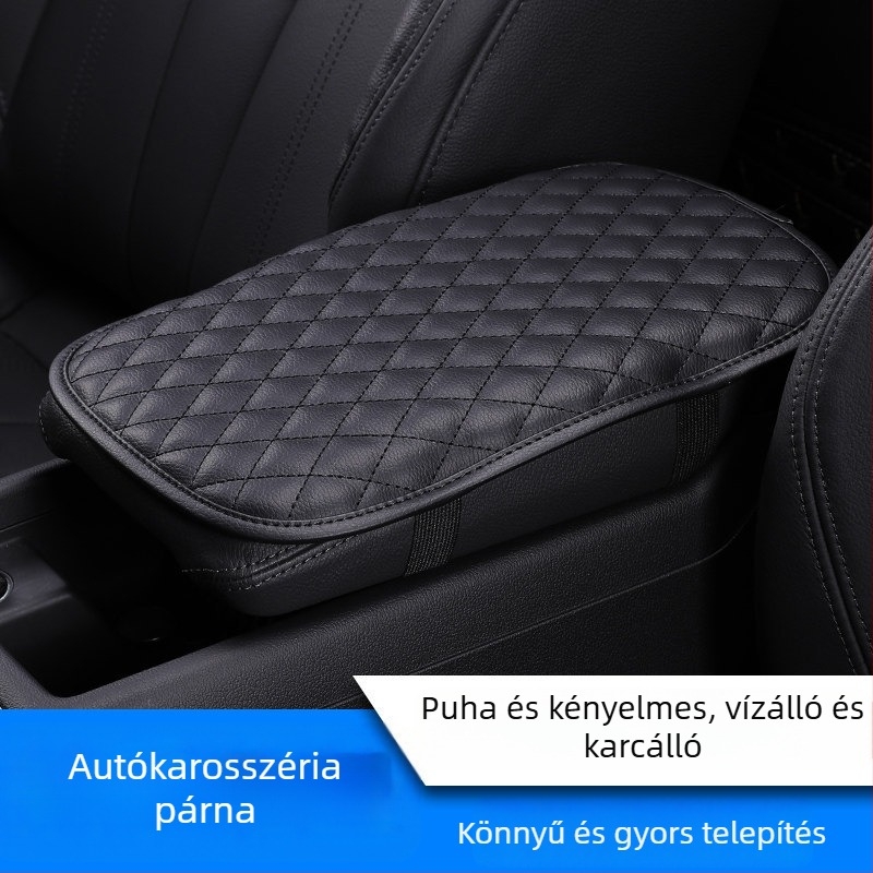 Univerzális bőr kartámasz-készülék központi konzolhoz – könyökpárna és telepítési támogatás