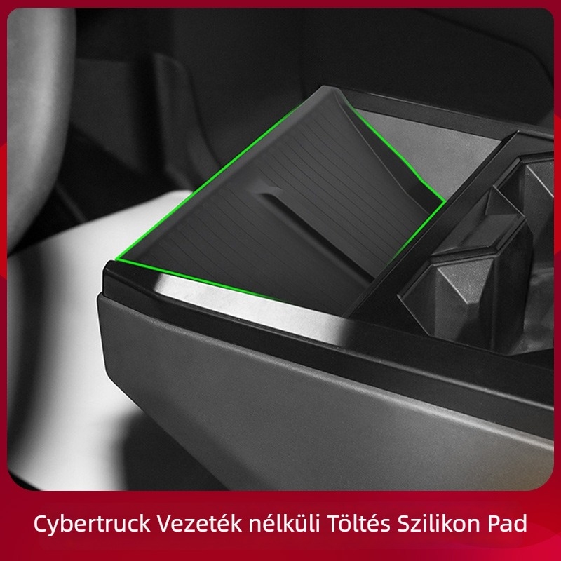 Armrész alátét vezeték nélküli töltéssel – szilikon belső kiegészítő a Tesla Cybertruckhez, kompatibilis Cybertruck, testreszabható, Márka: That is white