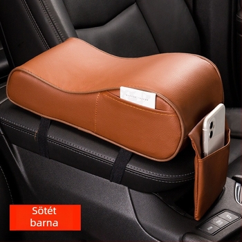 Univerzális bőr autókarfa párna központi kartámasz rekeszfedéllel, 260 g, szerelés nélkül