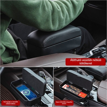 Bőr autóülés kartámasz tároló doboz, univerzális kompatibilitás, modell Seat armrest box pad, tömeg 1 kg