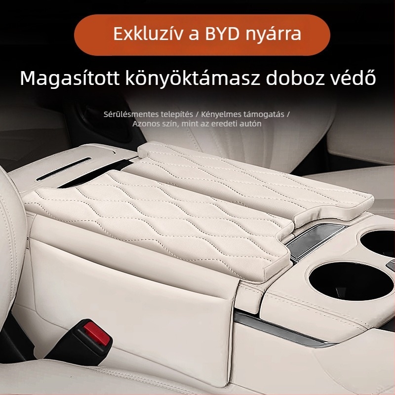 Bőr központi kartámasz párna BYD Xia-hoz, tárolózsebbel és védő burkolattal