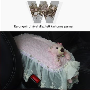 Autó karfájához készült velúr anyagú párna; kompatibil a felnyitható karfás dobozzal; testreszabás nélkül